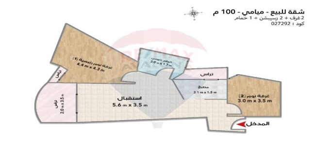 شقة للبيع فى ميامي - قسم المنتزه - الإسكندرية
